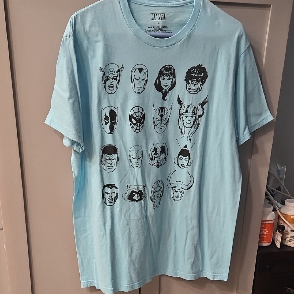 Marvel Light Blue Graphic T-Shirt